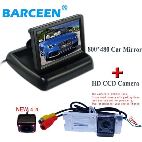 Free Shipping 4.3inch Car Rearview Mirror Monitor With Backup Reverse Camera For Renault Fluence/Duster/Latitude