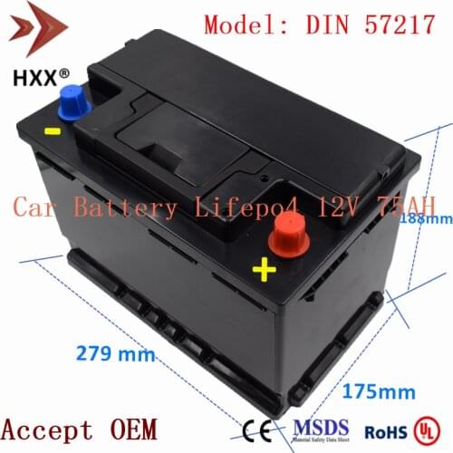 12V 75Ah Lifepo4 Battery Pack CCA 1000A Compatible Gas Car 12V Lead Acid Battery for BMW-3 A6 A8 Volvo-240 940 960 Good Quality