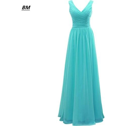 2020 Elegant Sexy Cheap A-line V-Neck Chiffon Prom Dresses Lace Up Long Formal Evening Dress Party Gown Vestidos De Gala BM239