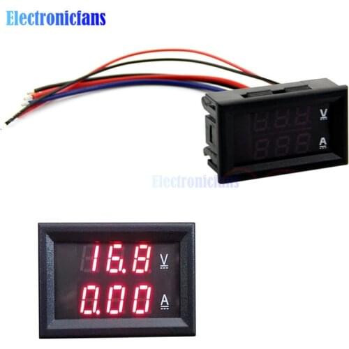 DC 100V 10A Mini Digital Voltmeter Ammeter Panel Amp Volt Voltage Current Meter Tester 0.28" Red Red Dual LED Display