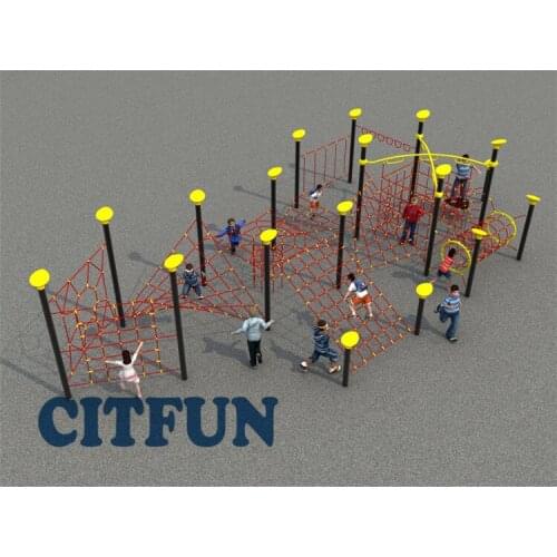 Children Outdoor Rope Course Climbing Playground Equipment OP16-256C