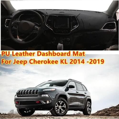 For Jeep Cherokee KL 2014 -2019 PU Leather Anti-Slip Mat Sunshade Dashmat Protect Carpet Dashboard Cover Pad Accessories