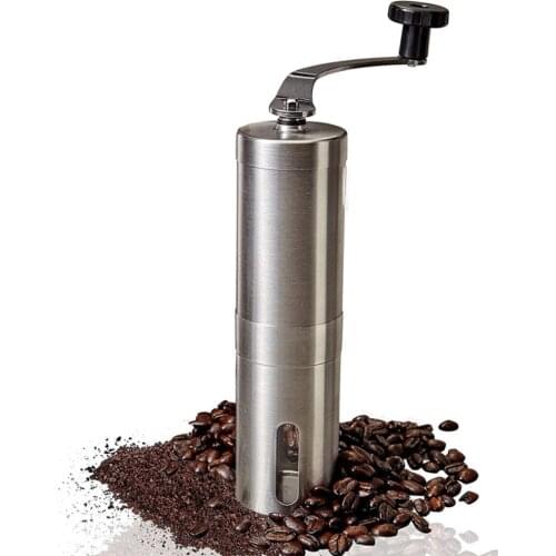 Manual Coffee Grinder With Adjustable Settings Stainless Steel Whole Bean Burr Coffee Grinder For Aeropress Drip Coffee