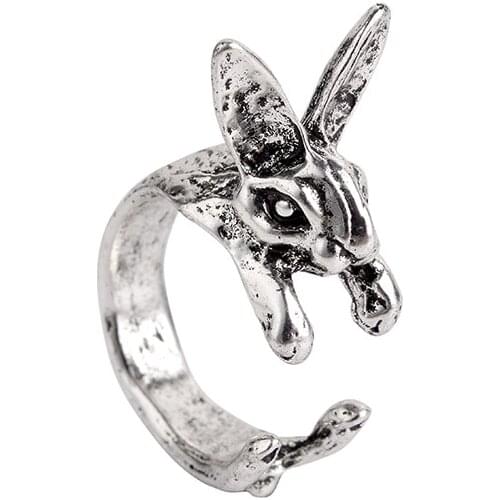 Ancient Silver Color Hippie Chic Rabbit Open Ring Women Handmade Animal Bunny Adjustable Rings Party Charm Fashion Jewelry A971