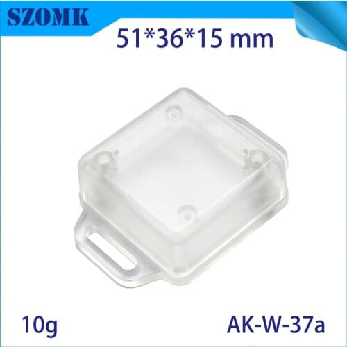 6 pcs plastic enclosures for electronics 51x36x15mm abs material transparent color wall mount junction box for industrial pcb