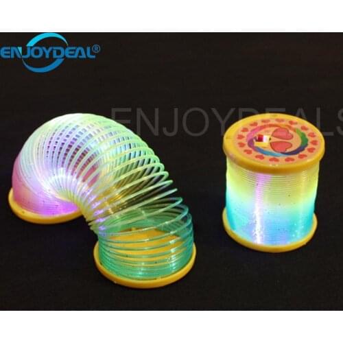 Colorful 3D Magic Rainbow Circle Flashing Spring Circle Glowing Luminous Rainbow Magic Circle Gift for Kids Children Adult