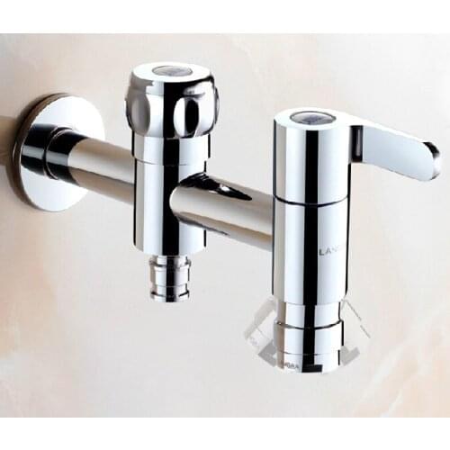 Brass wall mounted 2016 double use Garden Faucet washing machine faucet outdoor mixer tap