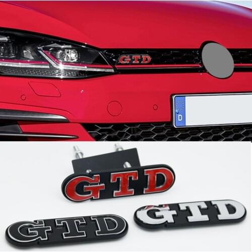 3D Metal GTD Logo Car Stickers Decals Front Hood Grill Emblem for Volkswagen VW GTD Golf 2 4 5 6 7 8 R MK4 MK5 MK6 MK7 MK3 MK2