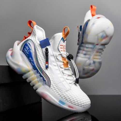 Men Elastic Band Casual Sneakers Cushioning High Elastic Running Shoes Male Outdoor Jogging Zapatillas INS Trendy New Arrivals