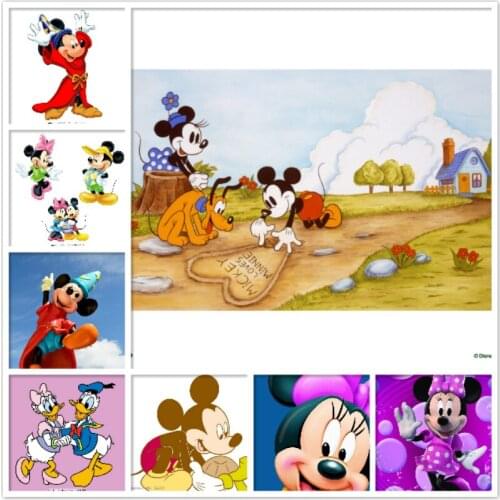 Disney DIY Diamond Painting Cross Stitch Kits Mouse Lovers Full Square Diamond Embroidery Mosaic Christmas Minnie Mickey Gift