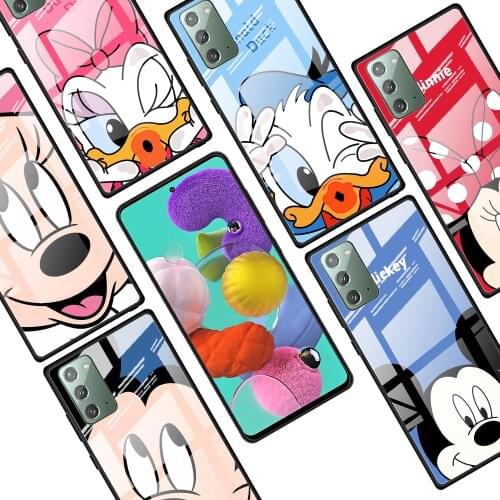 Mickey Minnie Couple for Samsung Galaxy Note 20 Ultra 10 Lite Plus 9 8 5G A70 A50 A40 A30 A20 Tempered Glass Phone Case