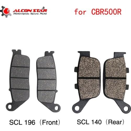 Alconstar Motorcycle Front and Rear Brake Pads For Honda CBR500R 2013-2015