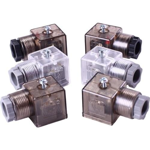 Female Electrical Plug AC DC DIN connector DIN 43650 standard with LED indicator Lamp for hydraulic solenoid valve