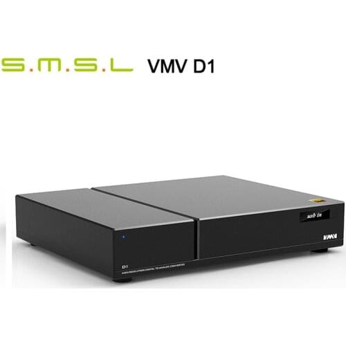 SMSL VMV D1 High-end DAC 2*ES9038PRO 32Bit/768KHZ DSD512 USB/OPT/COAX/EBU input RCA/XLR output HIFI Decoder