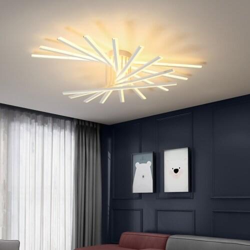 FKL Modern LED Chandelier Household Fan-shaped Creative LED Bedroom Living room Hall Remote Control Dimming Ceiling Lamps