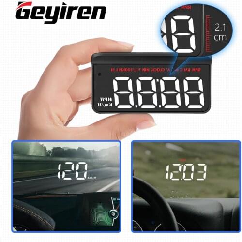 Wiilii New Product M5 Head Up Display Speedometer Auto Electronics RPM KM/h HUD OBD2 Gauge Diagnostic Tools Windshield Projector