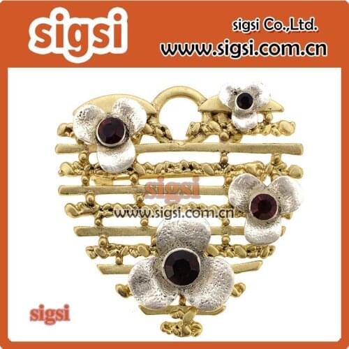 Heart Brooch for Women Cluster Micro Pave Clear Austrian Crystal Love Heart Brooch Pin