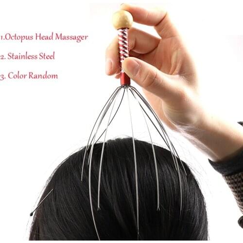 1PC Stainless Steel Head Massager Octopus Claw Massager Tool Head Scalp Neck Stress Release