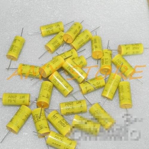 20pcs MT DC 250V 3uf 5% Tolerance Through Hole Mount Axial Lead Polyster Tape Metallized Film Capacitor for audio system