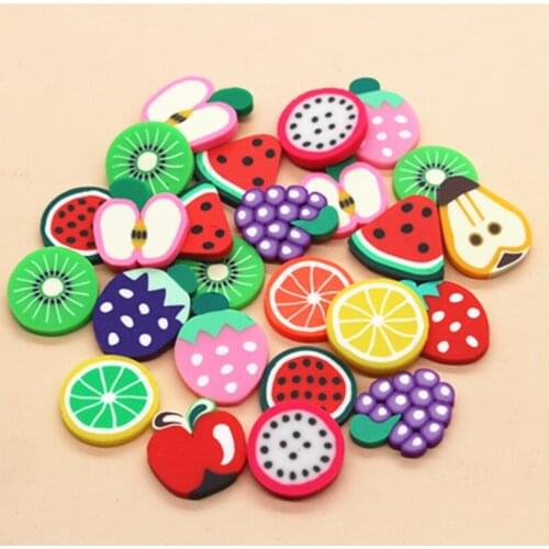30pcs Mix Patterns Kawaii CLay Fruit Slice Miniature Food Art Supply DIY Craft Decoration,about 20-25mm