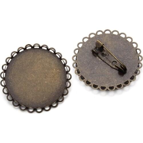 5pcs 30MM Sun Flower Antique Bronze Brooch Base For Women And Men Bouquet Brooch Base For Jewelry Making