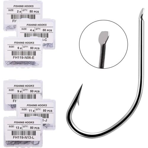 50pcs High Carbon Steel Fishing Hook Maruseigo Fishhooks Durable Pesca Jig Head Fishing Hooks Flat head Carp Fishing Tackle