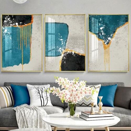 Golden Color Abstract Wall Art Canvas Poster and Print Painting Minimalist Nordic Decoration Pictures Modern Home Decor