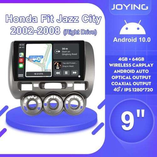 Central multimidia 1 Din Android 10 Car Radio Stereo Auto Head Unit Carplay For HONDA FIT JAZZ City 2002 2008 Steering Wheel OBD