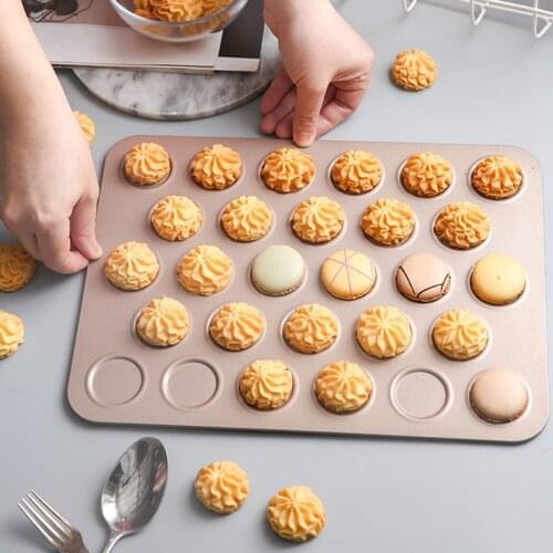 Household Metal Macarons Bakeware Cookie Baking Tray Crispy Pie Plate Kitchen Baking Tools Cake Biscuit Tools Cake Baking Pans