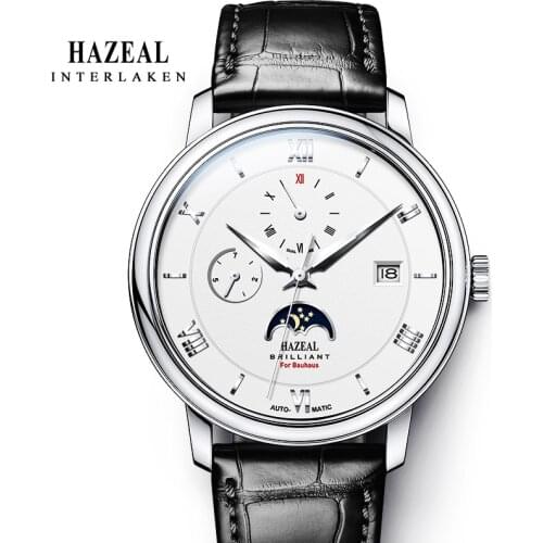 HAZEAL Luxury Brand Male Wristwatch Haiou Movement часы механические Self-Wind Automatic Men Watches Clock Classic reloj hombre