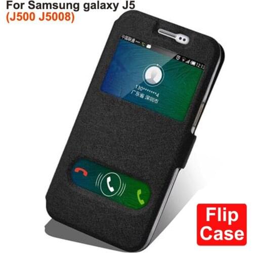 For Samsung galaxy J5 case J5008 case shell open window PU leather case for Samsung J 5 J500 J5008 flip case back cover