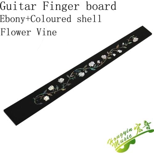 Ebony Flower Vine Pattern Color Shell Mosaic Fingerboard Acoustic Guitar Fingerboard Guitar Making Wood Material