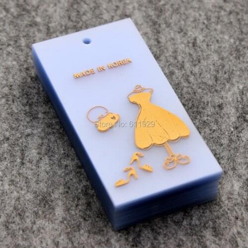 Custom clothing PVC hang tag/garment plastic tags/golden stamped frosted PVC swing tags/dress labels 1000 pcs a lot
