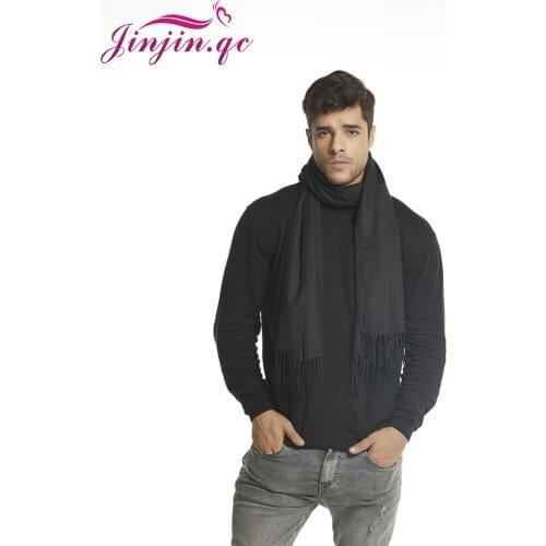 Jinjin.QC Men Scarf Women Scarves Unisex Fashion Shawls and Wraps Solid Tassel Pashmina Muslim Hijab Bufandas Invierno Mujer