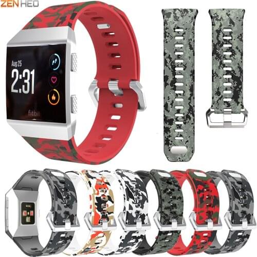 Soft Silicone Watchband Replacement Camouflage Band Strap For Fitbit Ionic Smart Fitness Watch Band