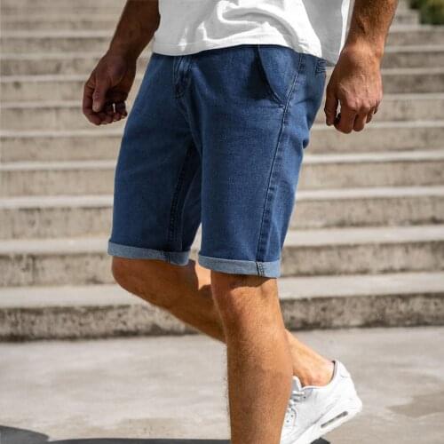Classic Mens Denim Shorts Good Quality Short Jeans Men Cotton Solid Straight Short Jeans Male Blue Casual Short Jeans#G3