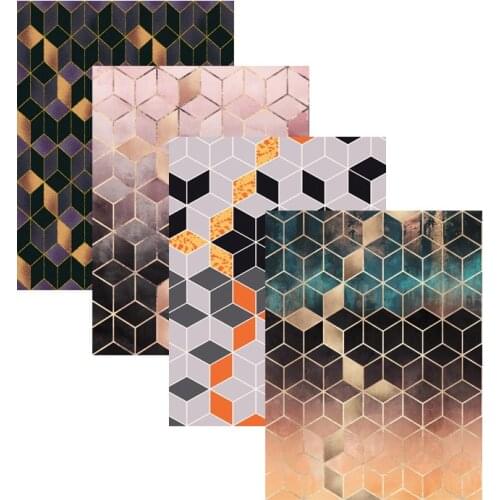 Rug120×160cm Modern Design Carpet Traditional Living Room Carpet Gold Diamond Frame Black Blue Geometric Pattern