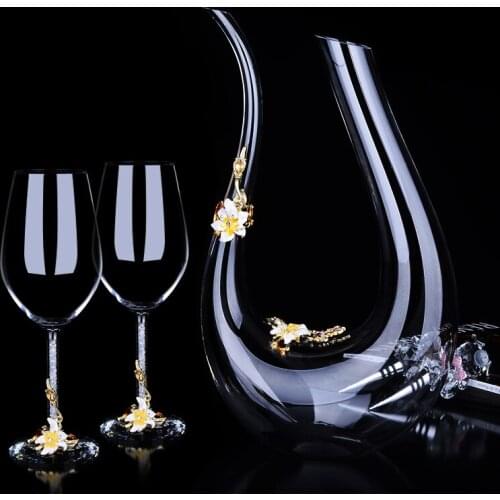 Creative Enamel Lead-free wine glass Crystal goblet Glass cup Decanter drinking glasses champagne cups wedding Party utensils