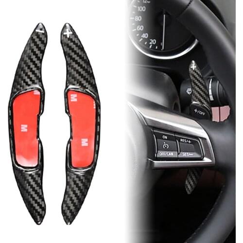 Real Carbon Fiber Paddle Paddle Shift Steering Wheel Shifter Extension For Mazda 6 3 2014-2017 & CX3 2016-2017 & CX5 2013-2016