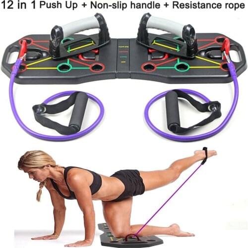 Fitness 12 in 1 Push Up Board Fold Multifunction Exercise Body Building Push-up Stands Sports Muscle Training Equipment Workout