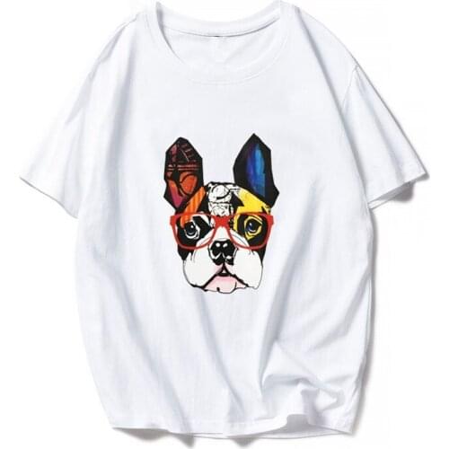 Fashion Summer Tops Women New Graphic Tshirts Modal Romantic Dog Feather Printed T-Shirt Girls Tee Shirt