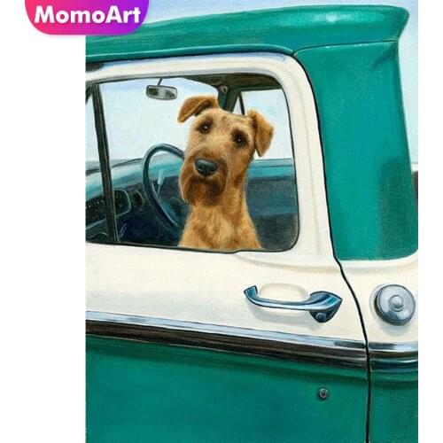 MomoArt 5D DIY Diamond Embroidery Dog Wall Sticker Diamond Painting Animal Cross Stitch Car Mosaic Art Home Decorations