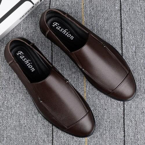 Mens Shoes Business Casual Shoes Spring Low Cut Foot Leather Top Layer Cow Dress for Formal Shoe Man Designer Model Original