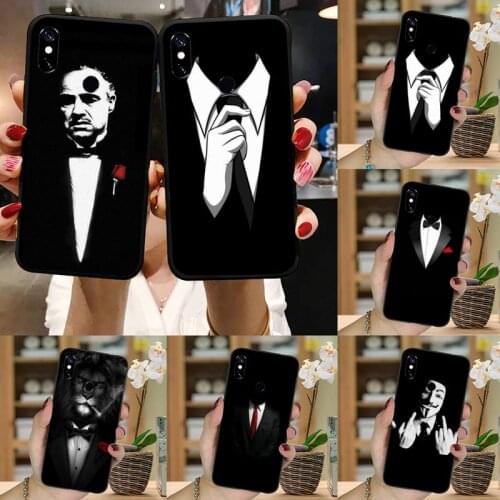 Man Suit shirt lion tie lion red Phone Case For Xiaomi Mi Redmi Note 7 8 9 pro 8T 9T 9S 9A 10 Lite pro