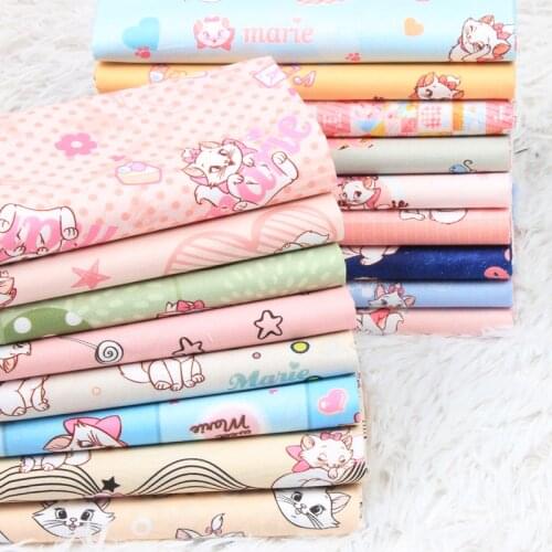 Disney Marie Cat Castle Print 100% Cotton Fabric for Girl Clothes Hometextile Cushion Cover Curtain Needlework DIY