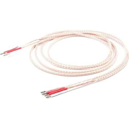 Pair 8TC 8N OCC copper Speaker Cable ,Loudspeaker Cable with Rhodium plated banana plug