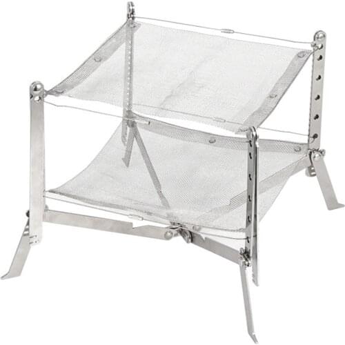 Portable Fire Frame Stainless Steel Fire Frame Camp Cook Stove Burner Adjustable Fire Net for Outdoor