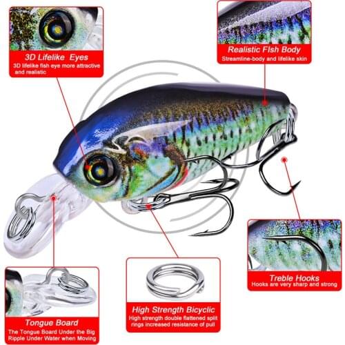 4G 47MM Crank Bait Bass trout Lure pike trolling pesca minnow tackle