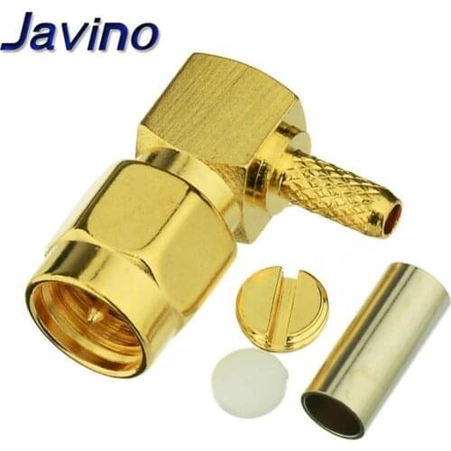 RF connector SMA male plug right angle crimp RG174 RG316 LMR100