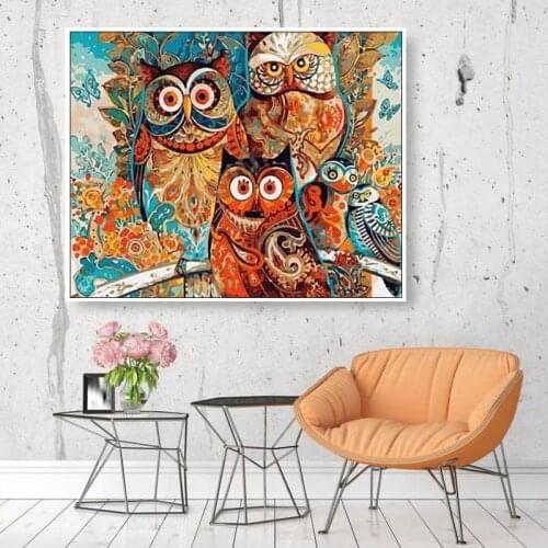 Paint by number art painting by numbers owl creative adult hand-painted decompression living room decoration painting
